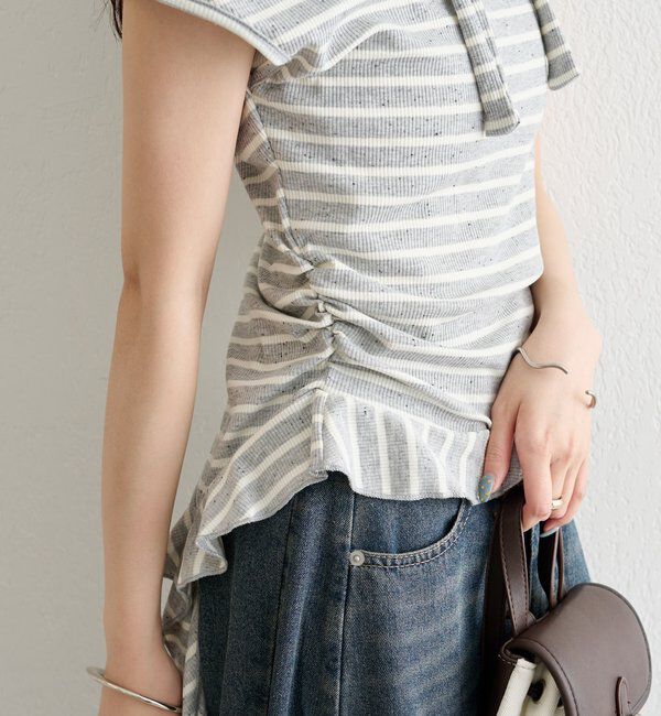 「裾フリルワンショルカットソー」|Tシャツ・カットソー|