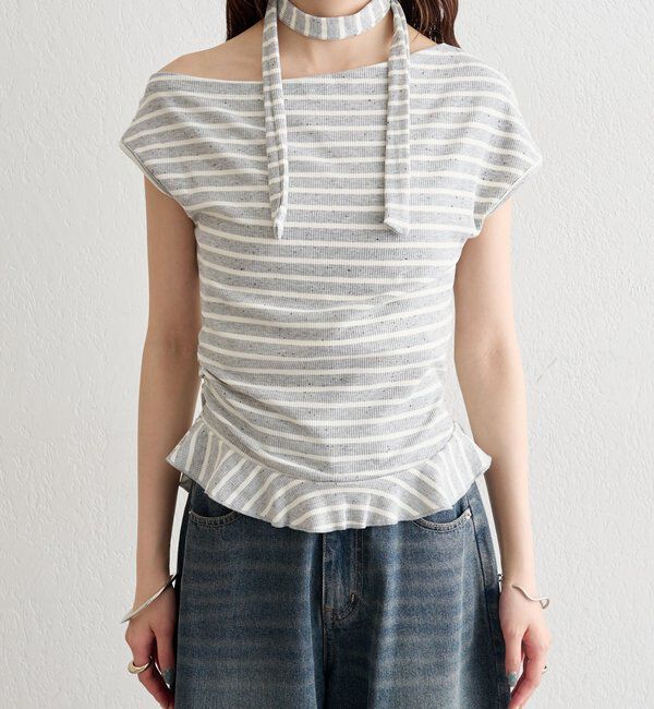  「裾フリルワンショルカットソー」|Tシャツ・カットソー|