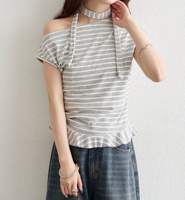  「裾フリルワンショルカットソー」|Tシャツ・カットソー|