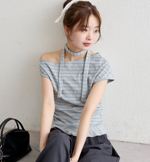  「裾フリルワンショルカットソー」|Tシャツ・カットソー|