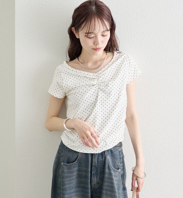  「ドットプリント半袖Tシャツ」|Tシャツ・カットソー|