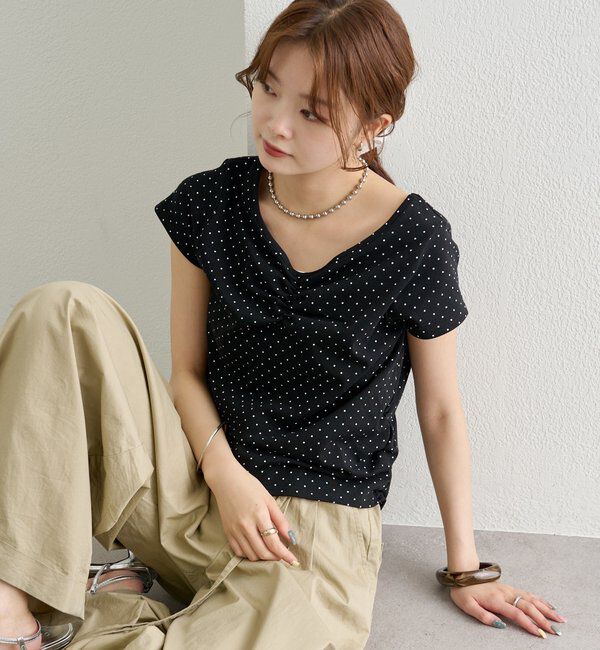  「ドットプリント半袖Tシャツ」|Tシャツ・カットソー|