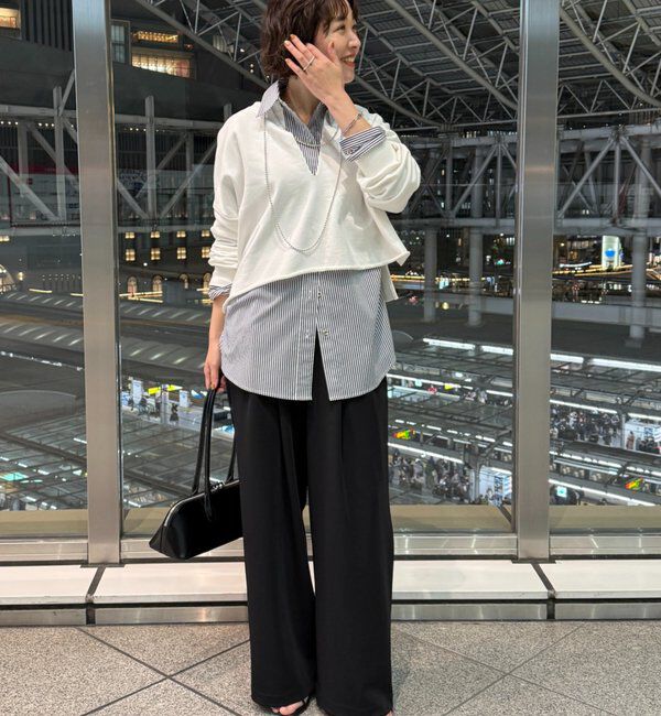  「【＠ld_risaコラボ】ジャージータックワイドパンツ」|チノ|