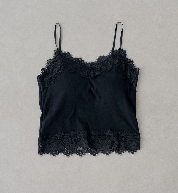  「カップ付き総レースキャミ」|キャミソール|ブラック