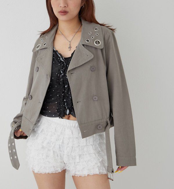  「センターフリルキャミ(チェック柄/ドット柄)」|キャミソール|