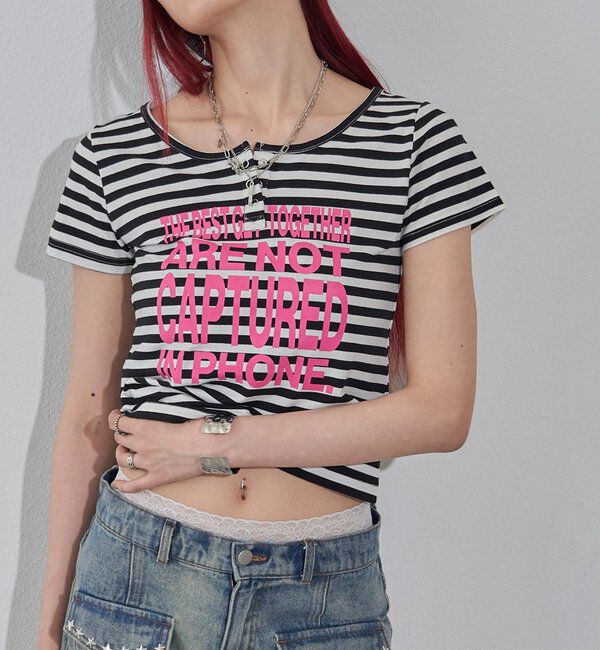  「【WEB限定】メッセージヘンリーリングドット TEE」|Tシャツ・カットソー|オフホワイト