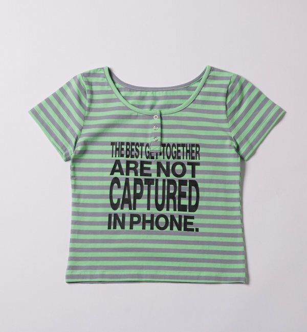  「【WEB限定】メッセージヘンリーリングドット TEE」|Tシャツ・カットソー|ミント