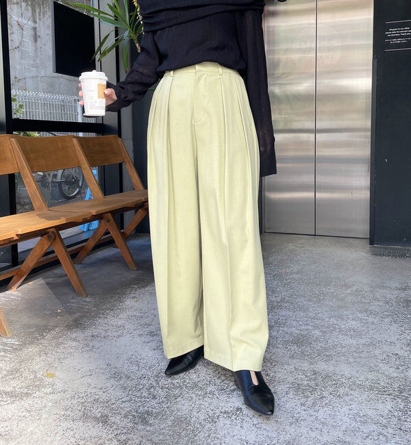  「【累計2万本突破！】【低身長・高身長サイズあり】2タックワイドパンツ」|チノ|