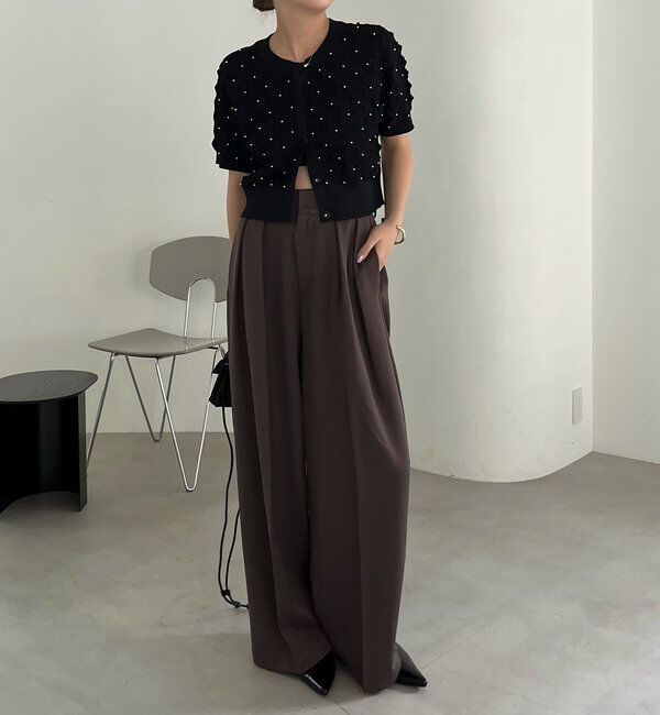  「【累計2万本突破！】【低身長・高身長サイズあり】2タックワイドパンツ」|チノ|