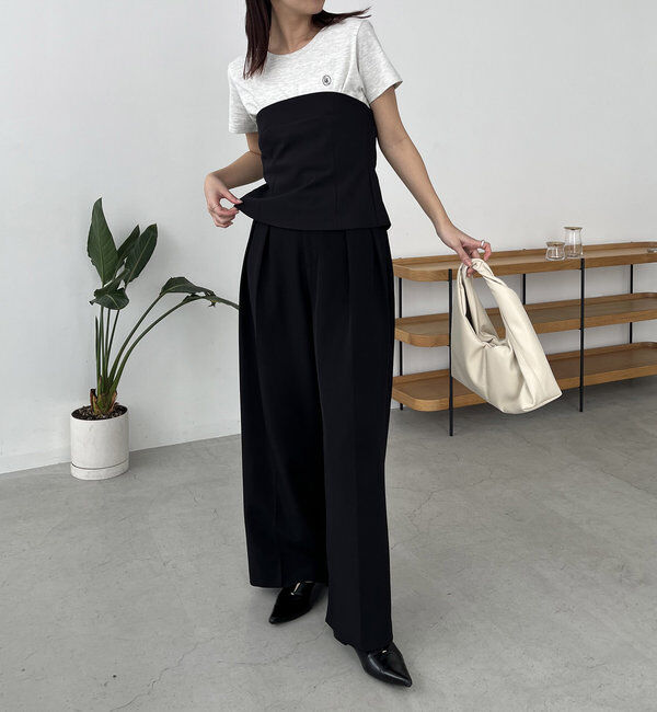  「【累計2万本突破！】【低身長・高身長サイズあり】2タックワイドパンツ」|チノ|