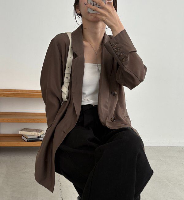  「【全骨格細見え/オフィスコーデにも◎】ライトテーラージャケット」|テーラードジャケット|