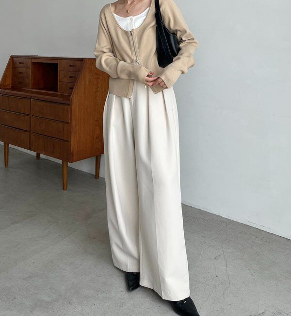  「【WEB限定】Wジップレイヤードニット」|カーディガン|