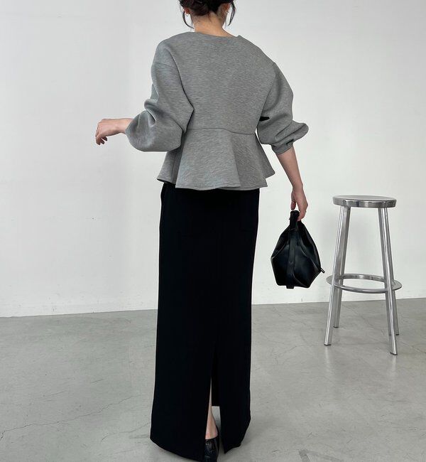  「【スタイルアップが叶う/伸縮性◎】ペプラムジップカーディガン」|Tシャツ・カットソー|