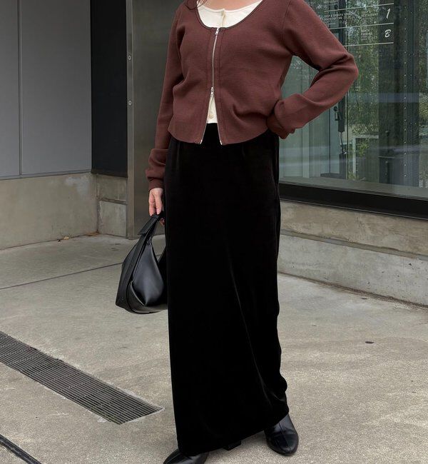  「【低身長サイズあり】ベロアIラインスカート」|スカート|