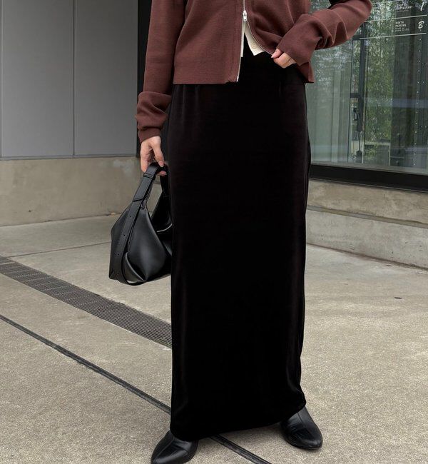  「【低身長サイズあり】ベロアIラインスカート」|スカート|