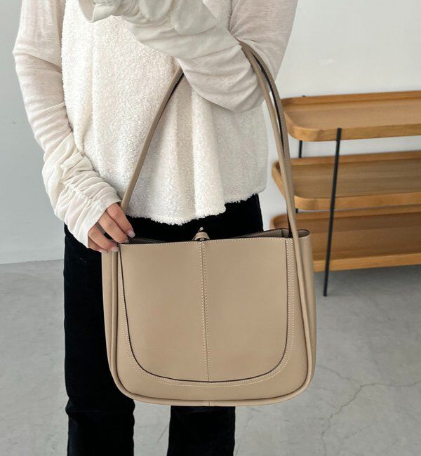  「【新色/ベージュ】トリミングトートバッグ」|トートバッグ|
