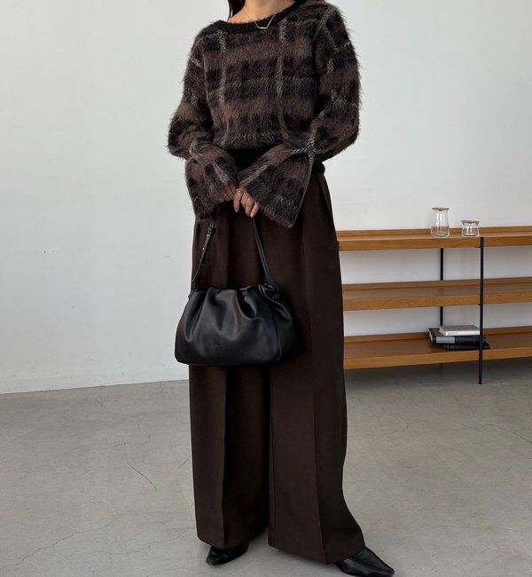  「チェックシャギープルオーバー」|ニット・セーター|