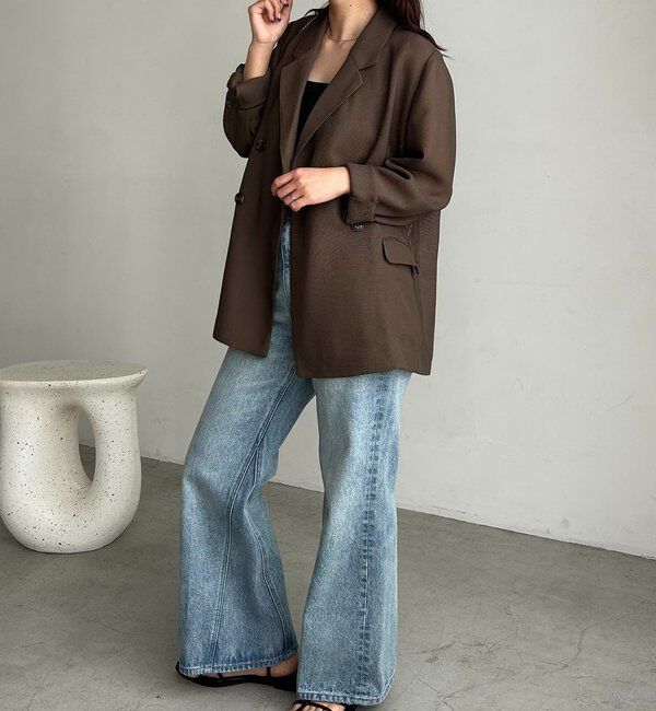  「【夏まで使える/サイズ展開あり】シアーWジャケット」|テーラードジャケット|