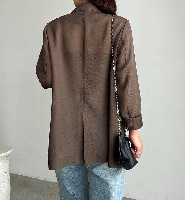  「【夏まで使える/サイズ展開あり】シアーWジャケット」|テーラードジャケット|