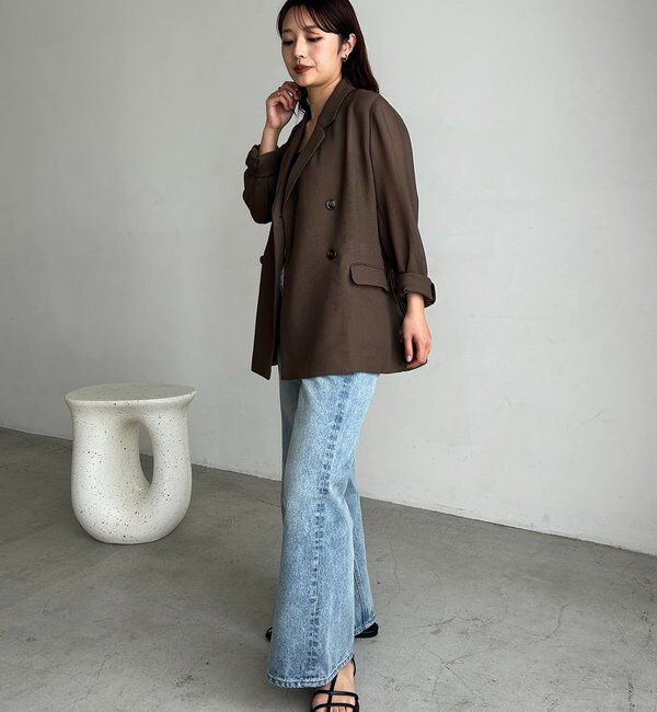  「【夏まで使える/サイズ展開あり】シアーWジャケット」|テーラードジャケット|