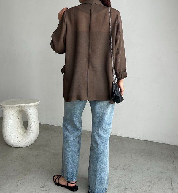  「【夏まで使える/サイズ展開あり】シアーWジャケット」|テーラードジャケット|