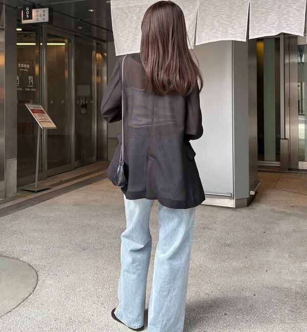  「【夏まで使える/サイズ展開あり】シアーWジャケット」|テーラードジャケット|