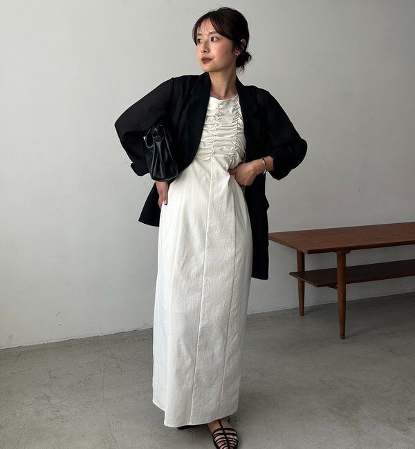  「【夏まで使える/サイズ展開あり】シアーWジャケット」|テーラードジャケット|