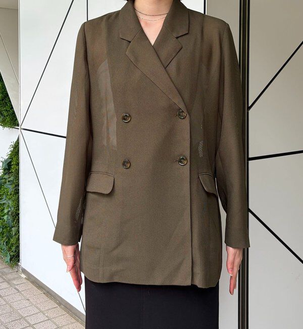  「【夏まで使える/サイズ展開あり】シアーWジャケット」|テーラードジャケット|