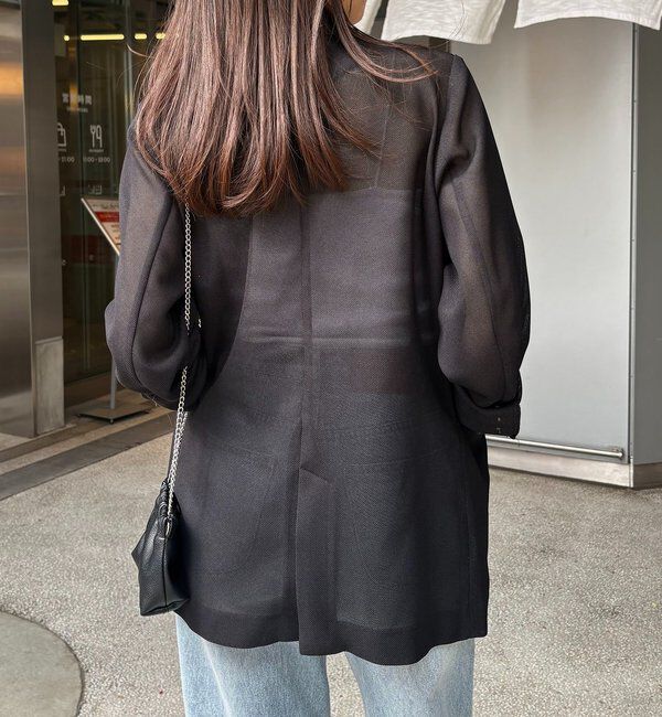  「【夏まで使える/サイズ展開あり】シアーWジャケット」|テーラードジャケット|