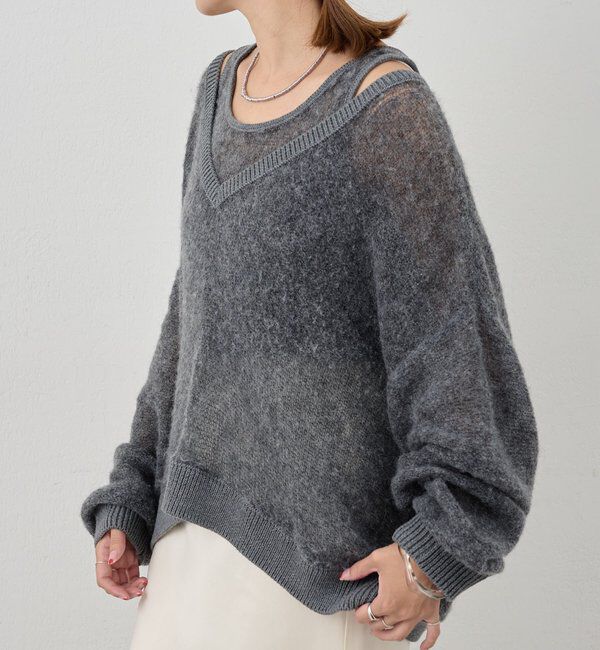  「レイヤードシアーニット」|ニット・セーター|