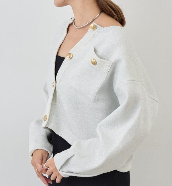  「ラメニットカーディガン」|カーディガン|