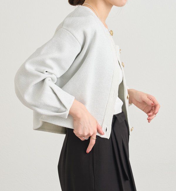  「ラメニットカーディガン」|カーディガン|