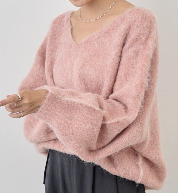  「【着映えニット】シャギーＶネックプルオーバー」|ニット・セーター|