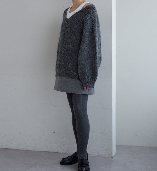  「【着映えニット】シャギーＶネックプルオーバー」|ニット・セーター|