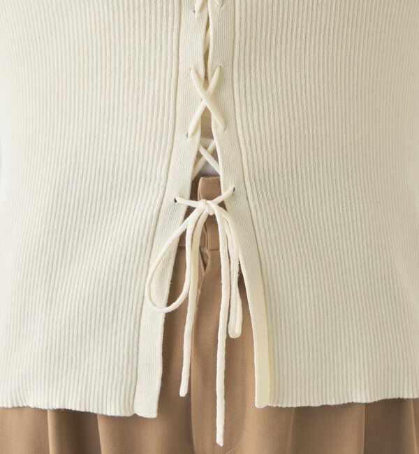  「【前後２WAY仕様】レースアップニット」|パーカー|