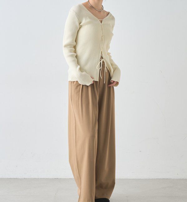  「【前後２WAY仕様】レースアップニット」|パーカー|