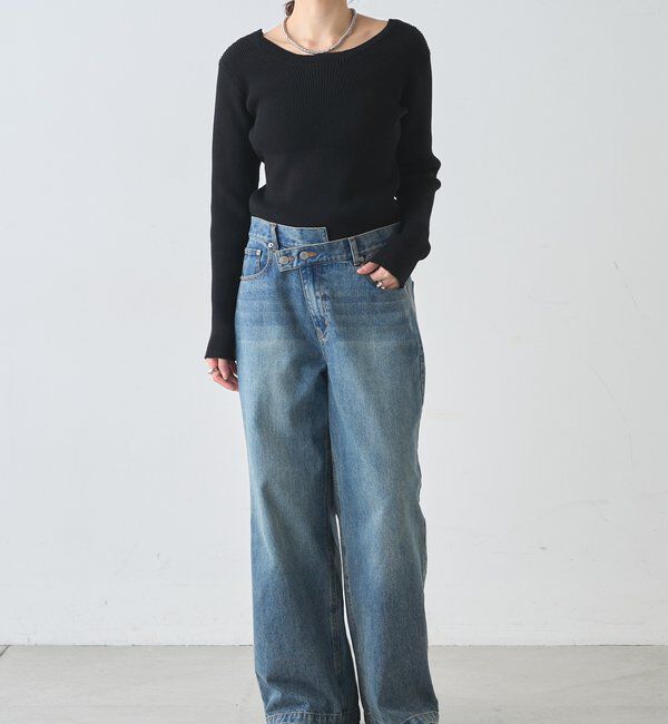  「【前後２WAY仕様】レースアップニット」|パーカー|