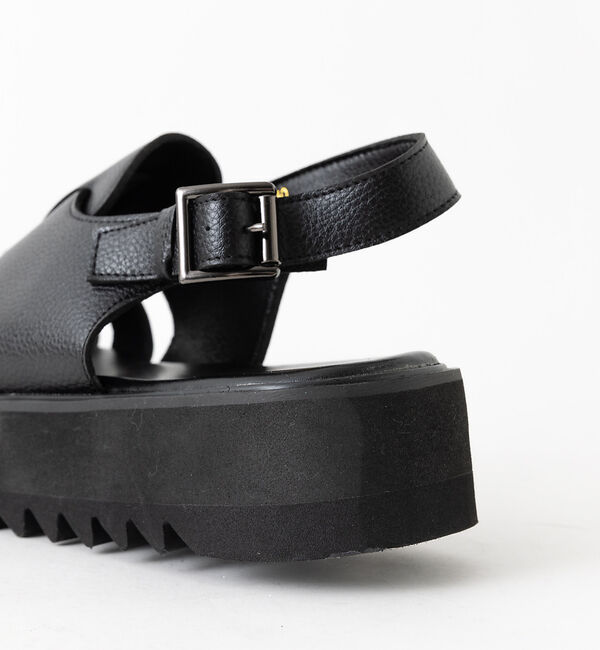 ABAHOUSE「シャークソールサンダル /ワンストラップ/バックルベルトボリュームソール/レザー」|サンダル|