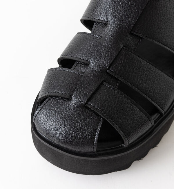 ABAHOUSE「シャークソールサンダル /ワンストラップ/バックルベルトボリュームソール/レザー」|サンダル|