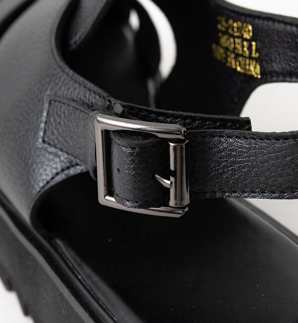 ABAHOUSE「シャークソールサンダル /ワンストラップ/バックルベルトボリュームソール/レザー」|サンダル|