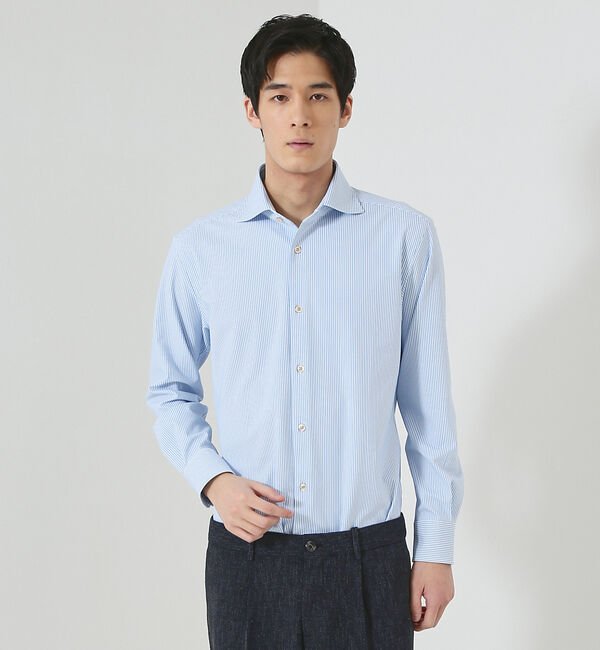 ABAHOUSE「【FLEX SHIRTS】マルチストレッチ ナローストライプ シャツ」|シャツ・ブラウス|