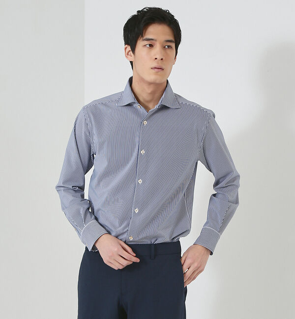 ABAHOUSE「【FLEX SHIRTS】マルチストレッチ ナローストライプ シャツ」|シャツ・ブラウス|