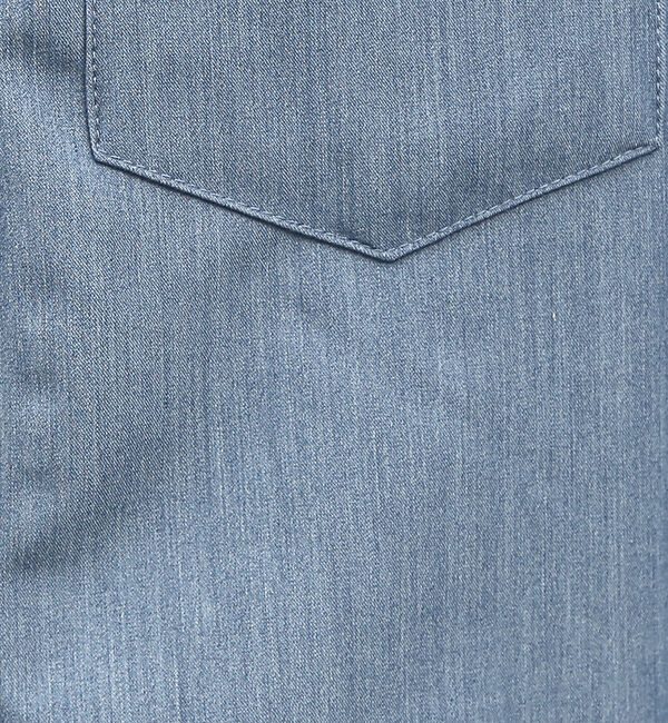 ABAHOUSE「【変形襟】シャンブレーツイル カラーレス シャツ / バンドカラーシャツ」|シャツ・ブラウス|