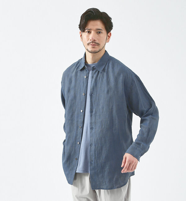 ABAHOUSE「【LUXE Linen Solaro】長袖 リネンシャツ」|シャツ・ブラウス|