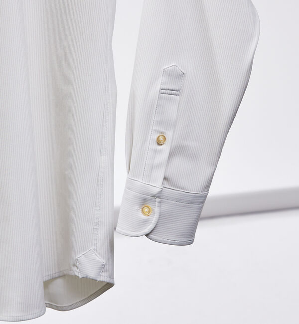 ABAHOUSE「【FLEX SHIRTS / Dry Moment使用】ミジン ストライプシャツ」|シャツ・ブラウス|