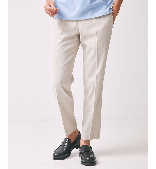 ABAHOUSE「【セットアップ対応】ソロストレッチ リネン テーパード パンツ / スラックス」|スラックス|ベージュ