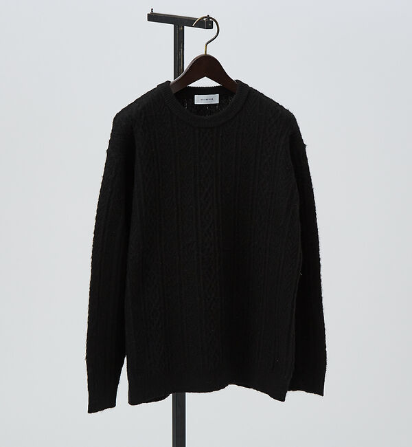 ABAHOUSE「シャギーアラン メランジ ニット / クルーネックプルオーバー」|ニット・セーター|