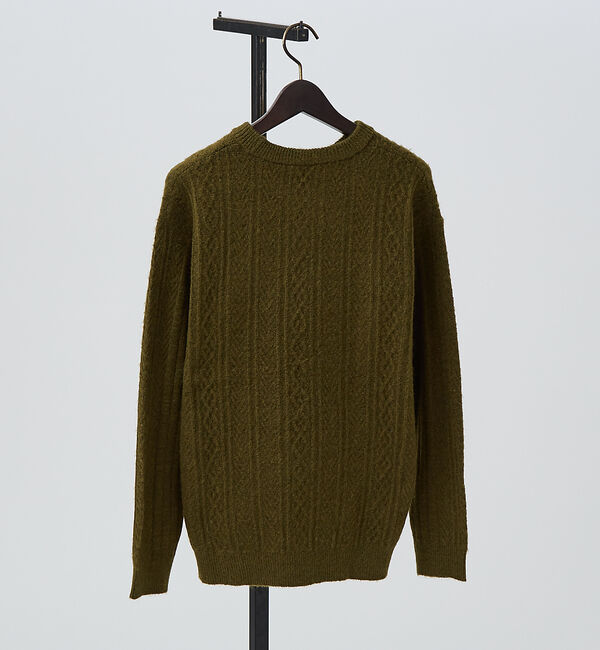 ABAHOUSE「シャギーアラン メランジ ニット / クルーネックプルオーバー」|ニット・セーター|