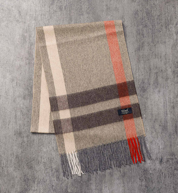 ABAHOUSE「ウール100％　チェック柄マフラー」|マフラー|