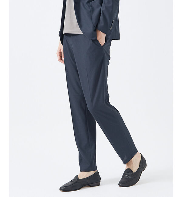 ABAHOUSE「【セットアップ対応】トリコットメッシュ イージースラックス/ ストレッチ 軽量」|スラックス|ダークネイビー